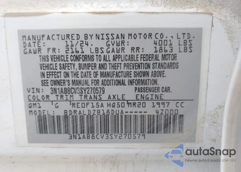 2025 Nissan Sentra Sv z USA, uszkodzony, nr VIN 3N1AB8CV3SY270579